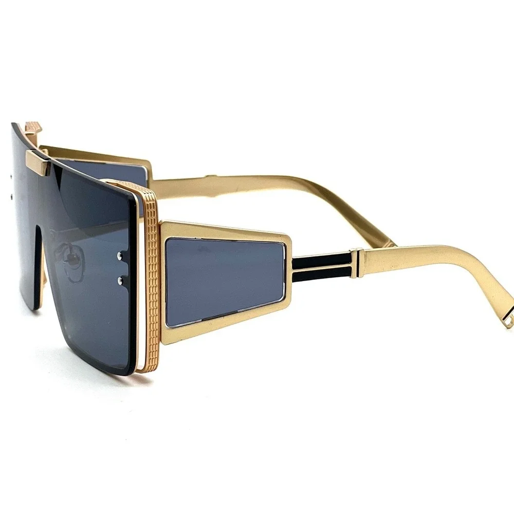 Men Statement Shield Sunglasses Bold Futuristic Design Shades Ladys Modern Gafas